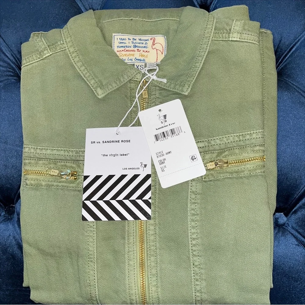 Sandrine Rose xFree People Army Zippers & Pockets Coverall Jumpsuit SzXS or SzS - Picture 14 of 16